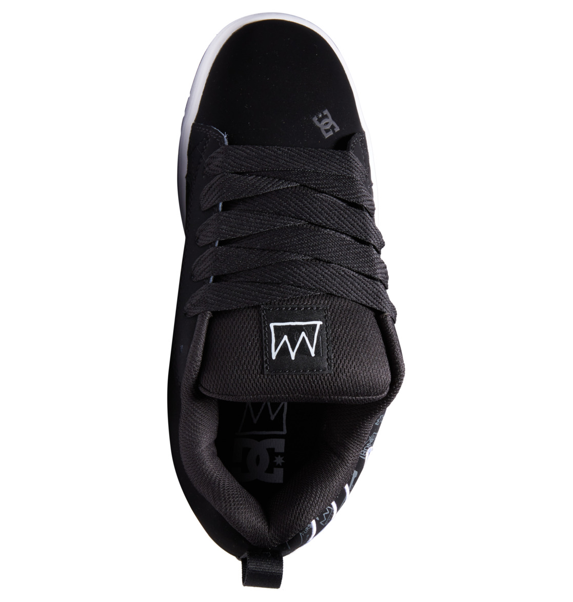 DC Basquiat Court Graffik Leather Men Sneakers Black | US-9187HGT