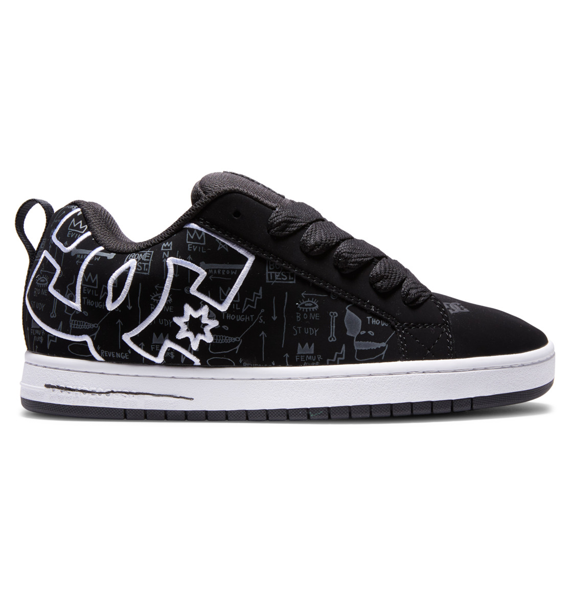 DC Basquiat Court Graffik Leather Men Sneakers Black | US-9187HGT