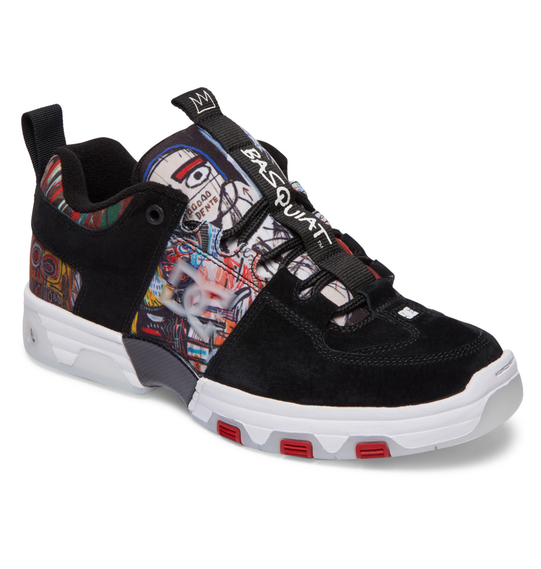 DC Basquiat Hybrid Suede Men Sneakers Black Multicolor | US-1594PEX