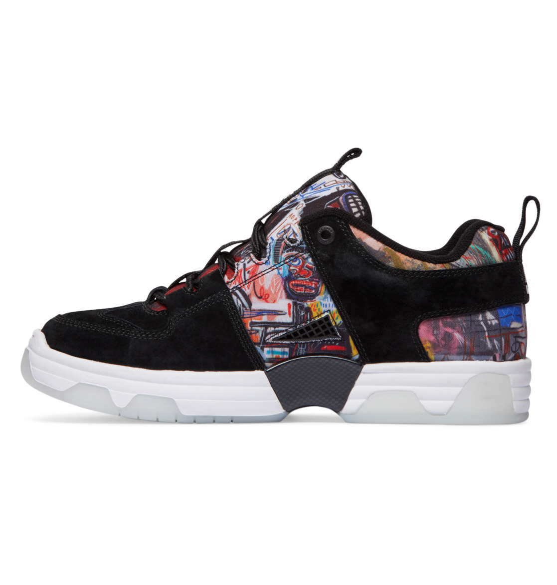 DC Basquiat Hybrid Suede Men Sneakers Black Multicolor | US-1594PEX