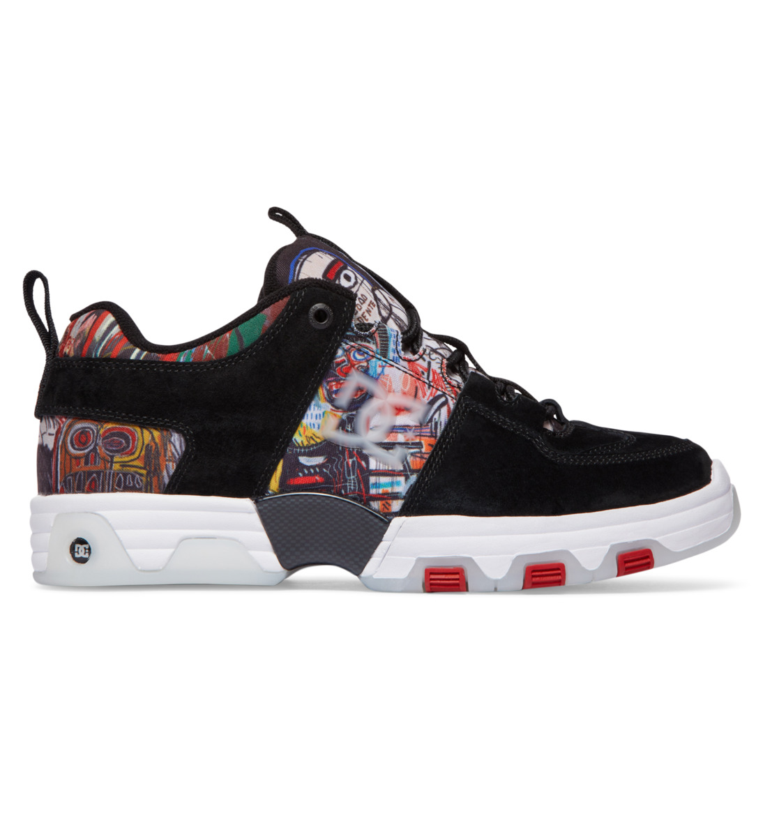 DC Basquiat Hybrid Suede Men Sneakers Black Multicolor | US-1594PEX