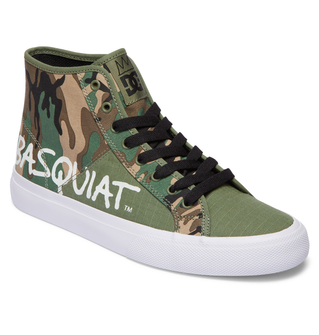 DC Basquiat Manual High-Top Camo Men Sneakers Black / Camo | US-6317XBA