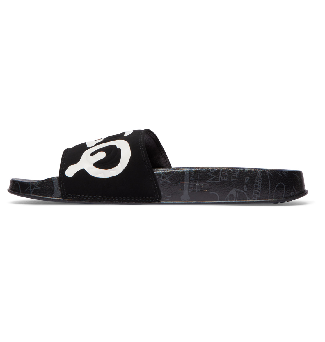 DC Basquiat Men Slides Black / Grey | US-9370XQI