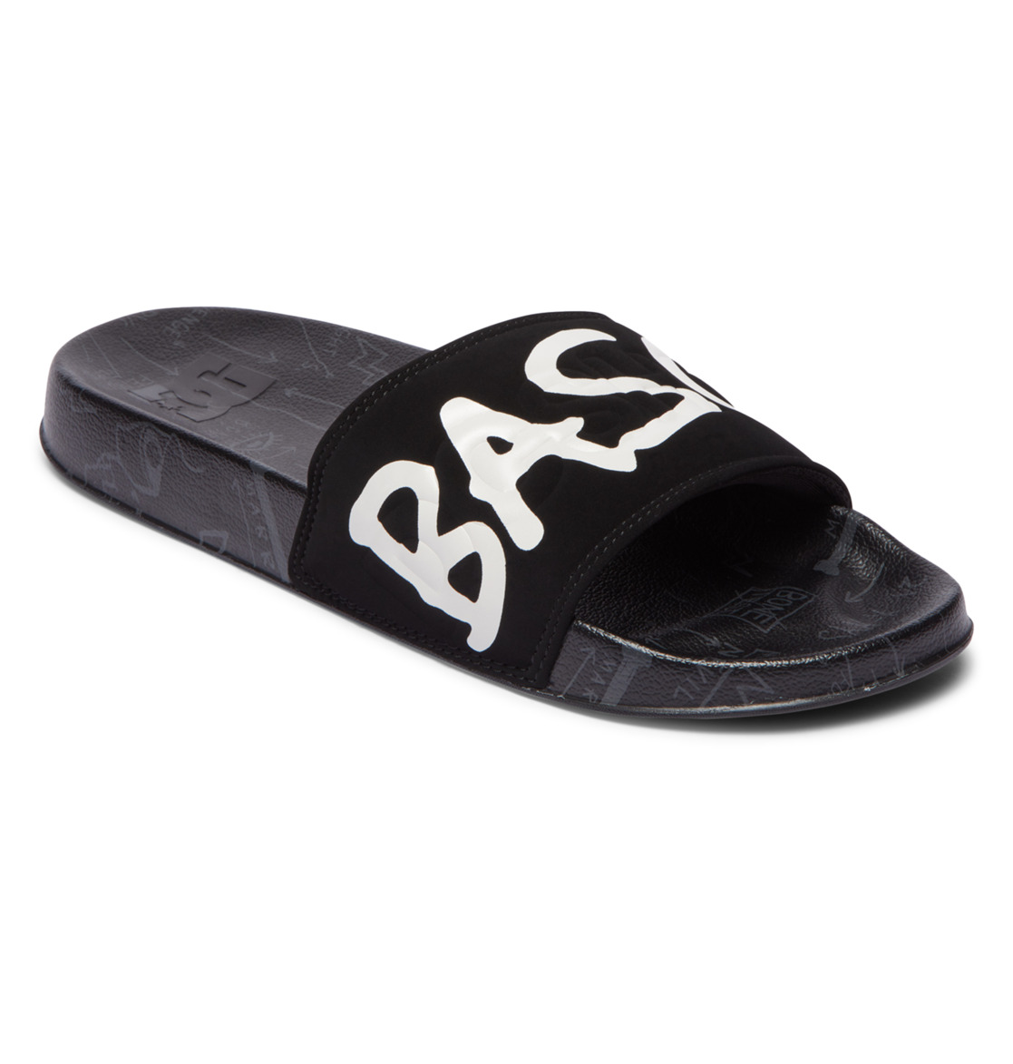 DC Basquiat Men Slides Black / Grey | US-9370XQI