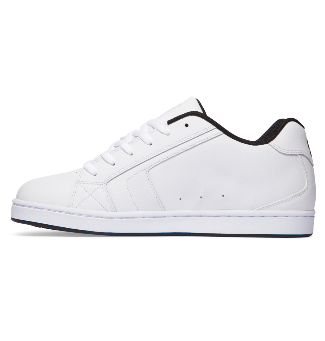 DC Basquiat Net Leather Men Sneakers White / Black | US-5846UQN