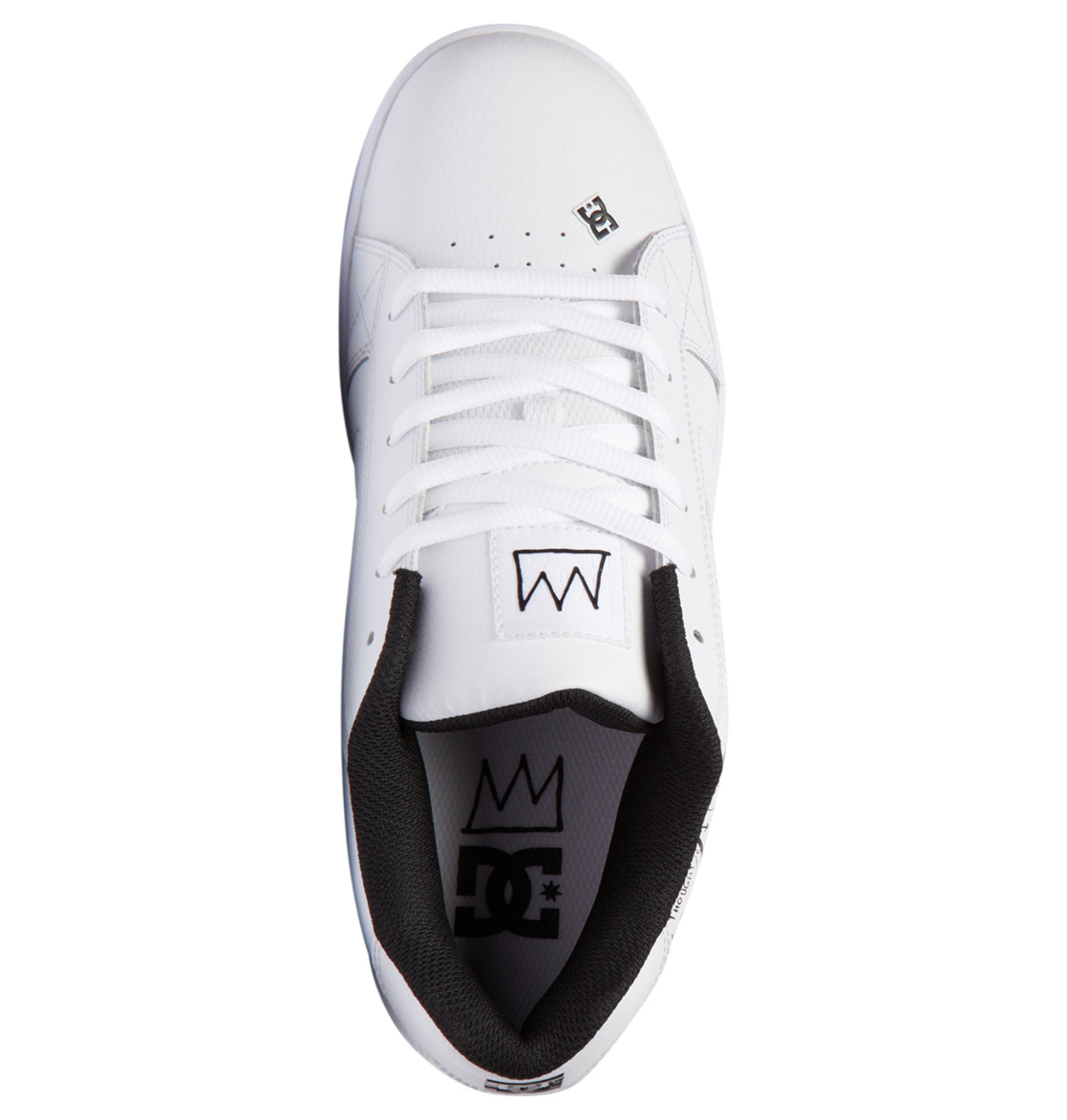 DC Basquiat Net Leather Men Sneakers White / Black | US-5846UQN