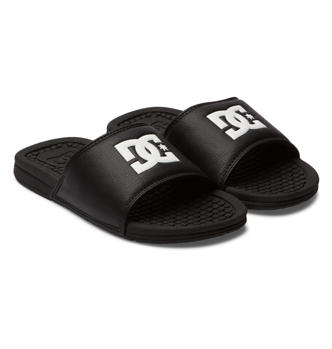 DC Bolsa Sandals Women Slides Black / White | US-5410SJD