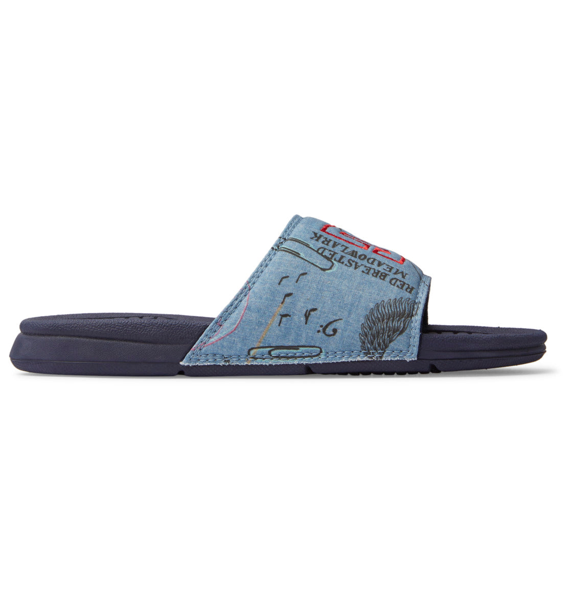 DC Bolsa Sandals Women Slides Dark Blue | US-9178FBH