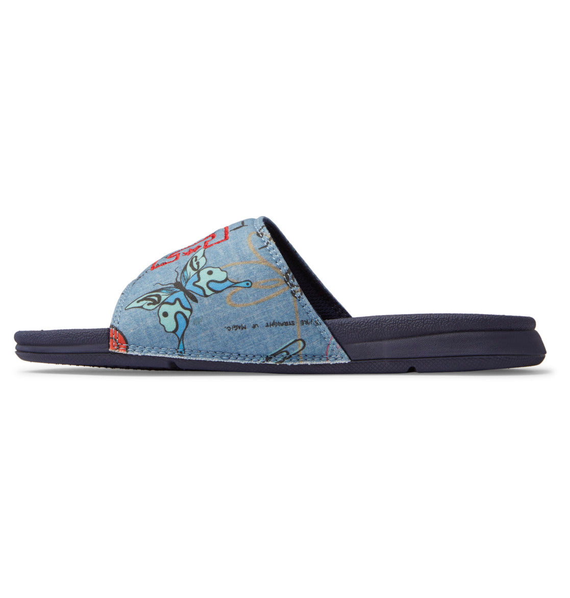 DC Bolsa Sandals Women Slides Dark Blue | US-9178FBH