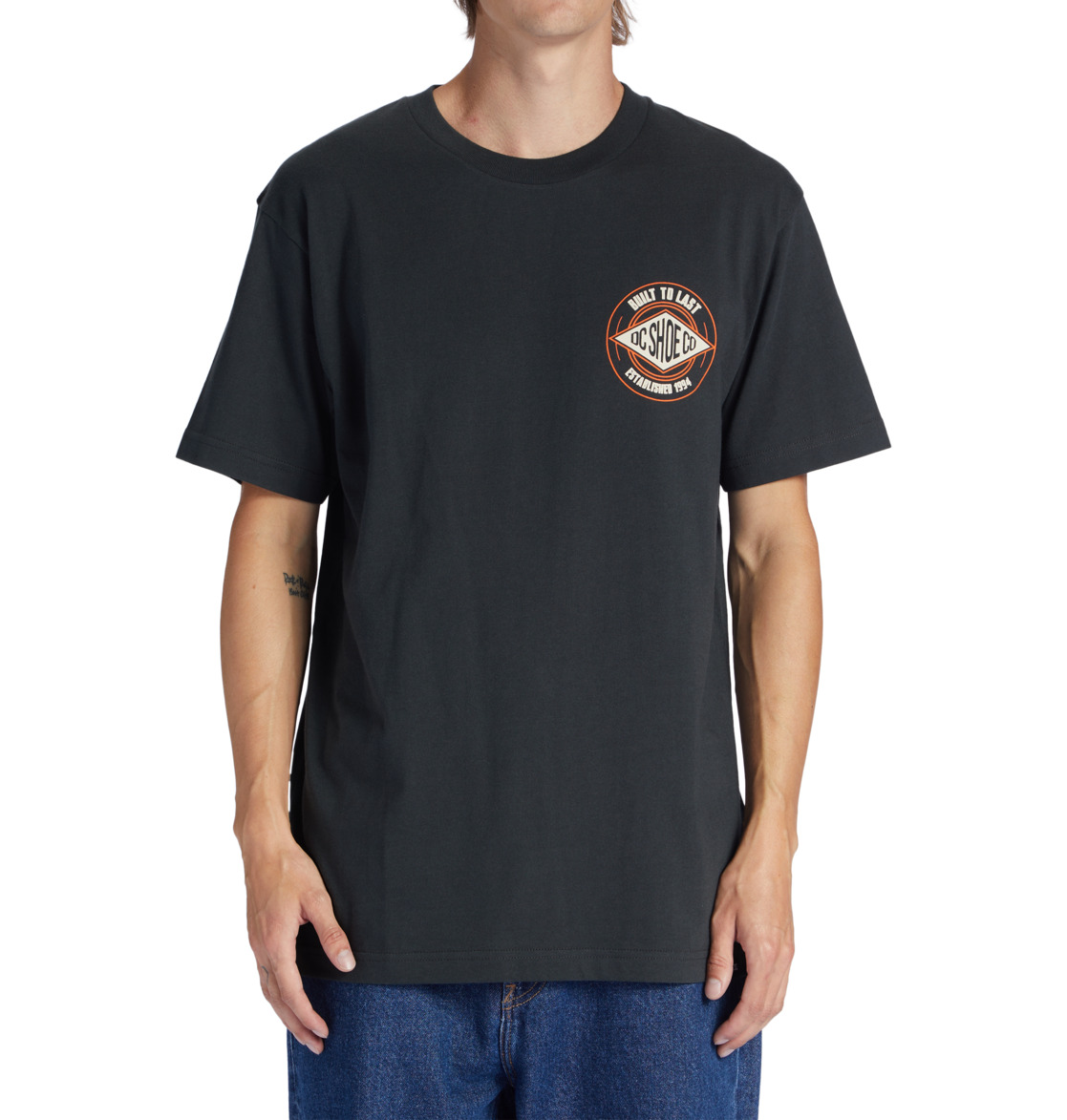 DC Built To Last Men T-Shirt Black | US-7361UYX