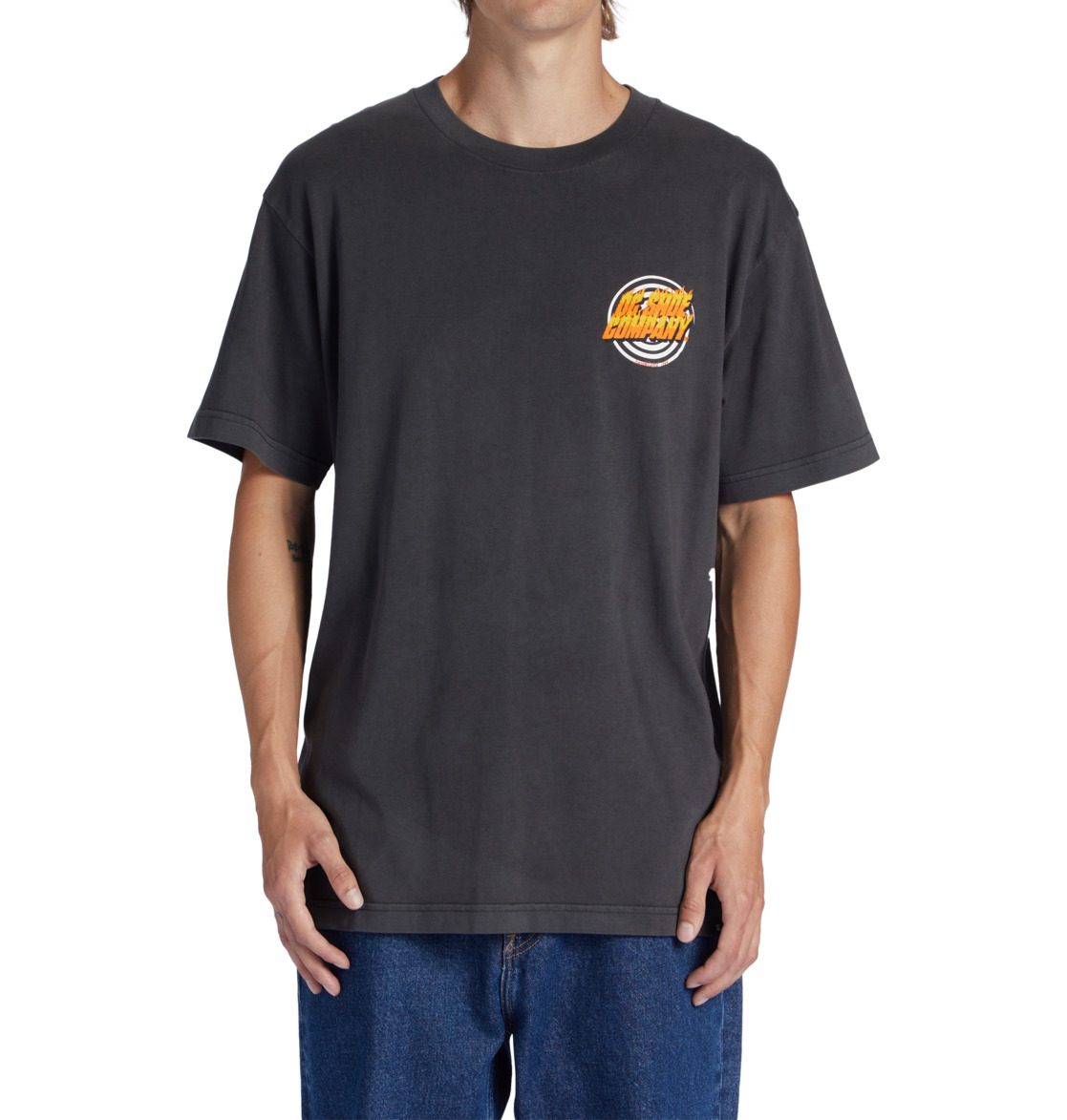 DC Burner Men T-Shirt Black Wash | US-2498CHK