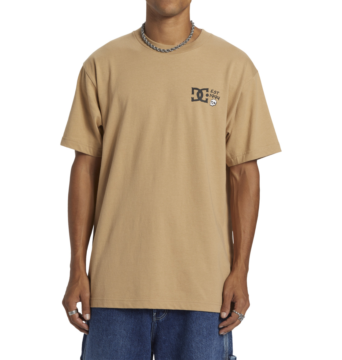 DC Cactus Crew Neck Men T-Shirt Brown | US-5864WFA