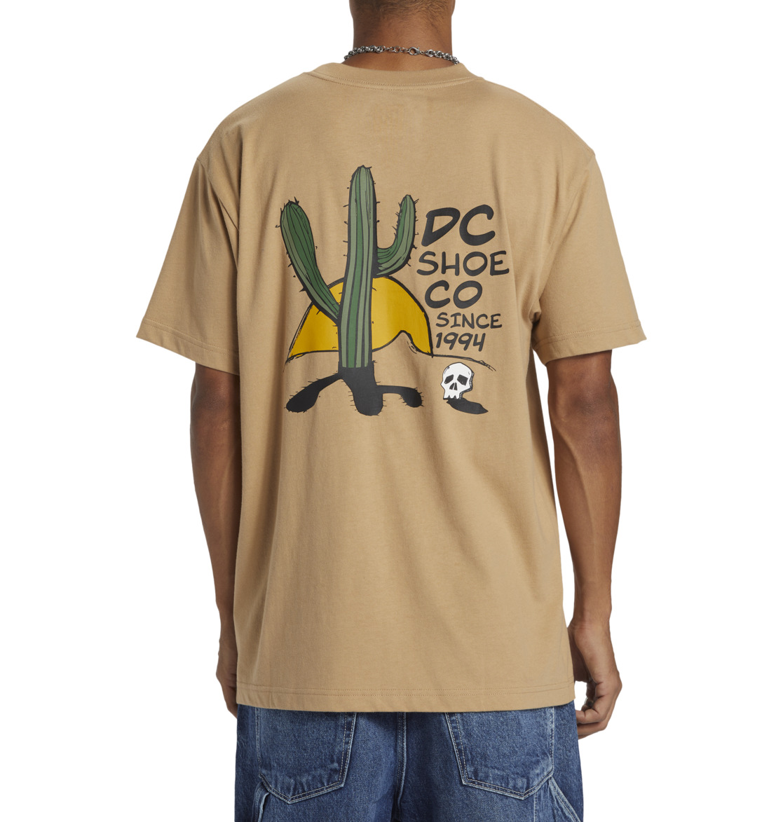 DC Cactus Crew Neck Men T-Shirt Brown | US-5864WFA