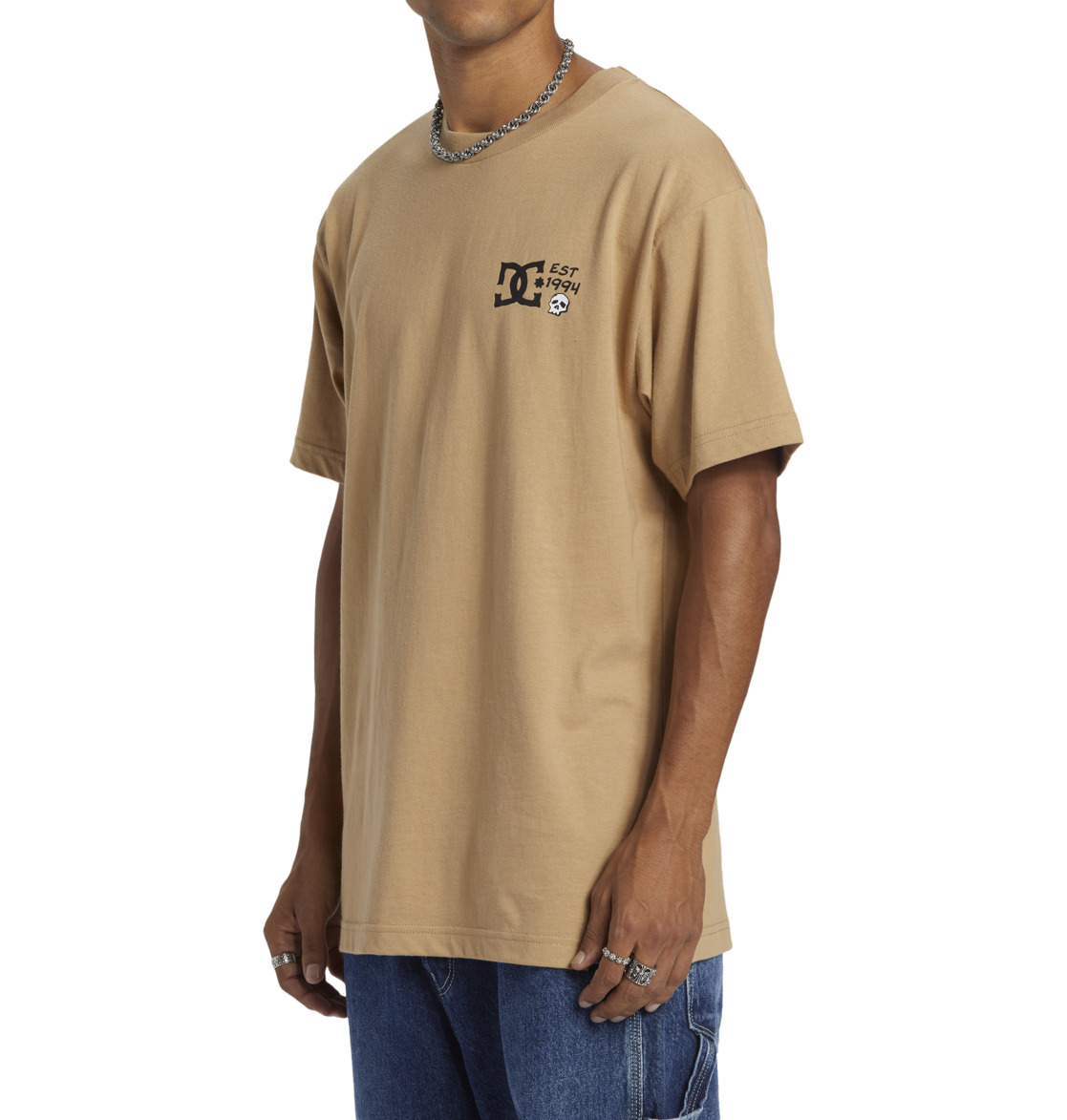 DC Cactus Crew Neck Men T-Shirt Brown | US-5864WFA