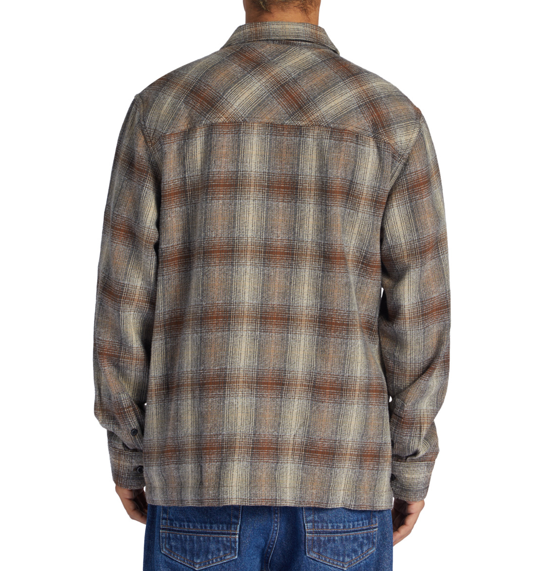 DC Canyon Long Sleeve Men Shirts Bison / Plaza Toupe Plaid | US-6230KBO