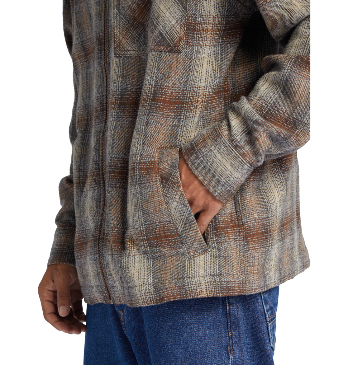 DC Canyon Long Sleeve Men Shirts Bison / Plaza Toupe Plaid | US-6230KBO