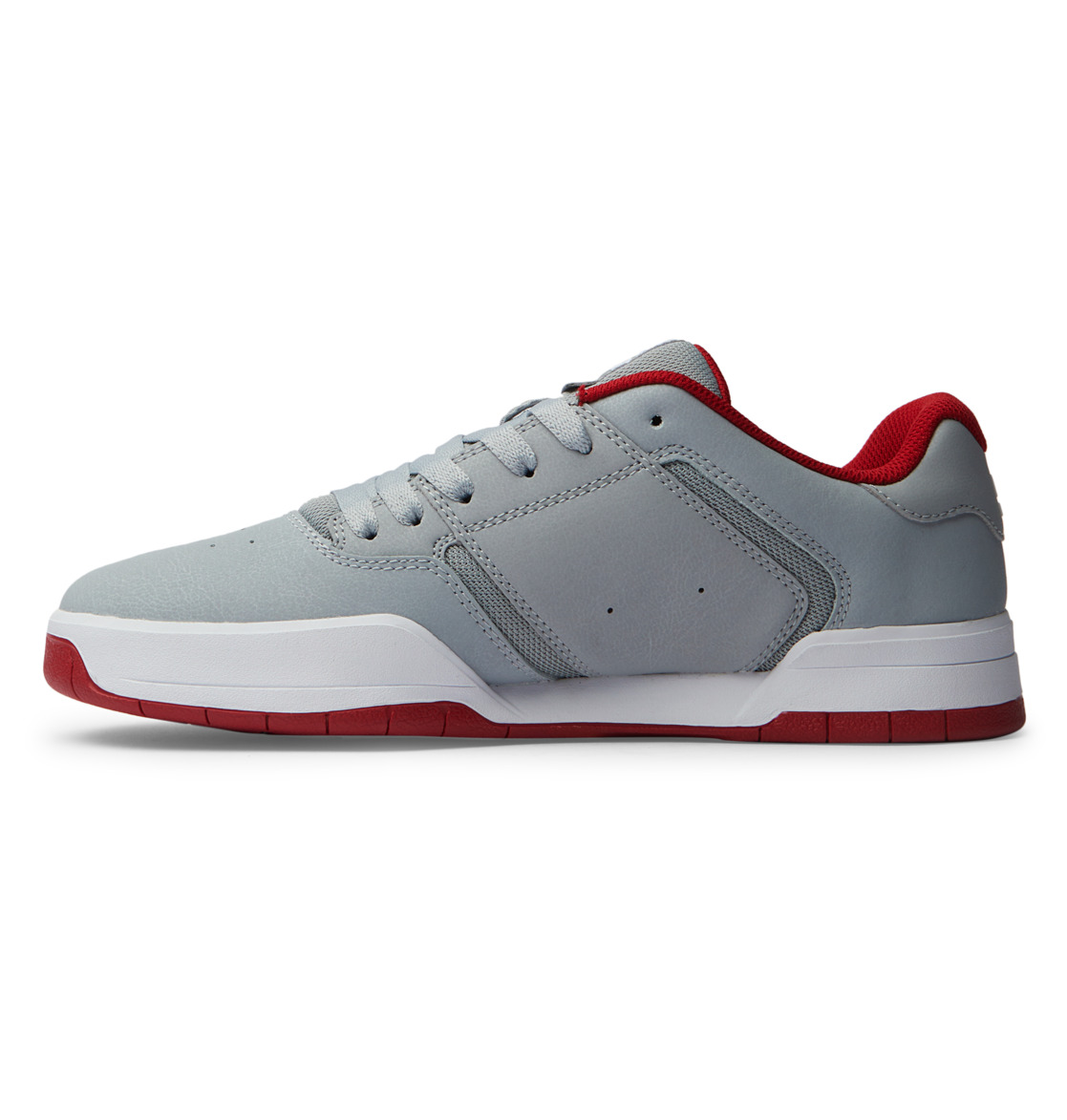 DC Central Leather Men Sneakers Grey / Red | US-6034FIM