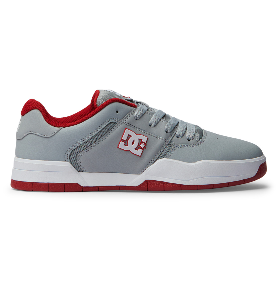 DC Central Leather Men Sneakers Grey / Red | US-6034FIM