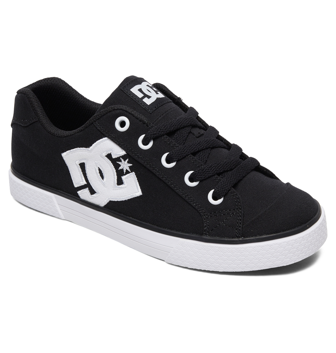 DC Chelsea Canvas Women Sneakers Black / White / Black | US-3815YGA