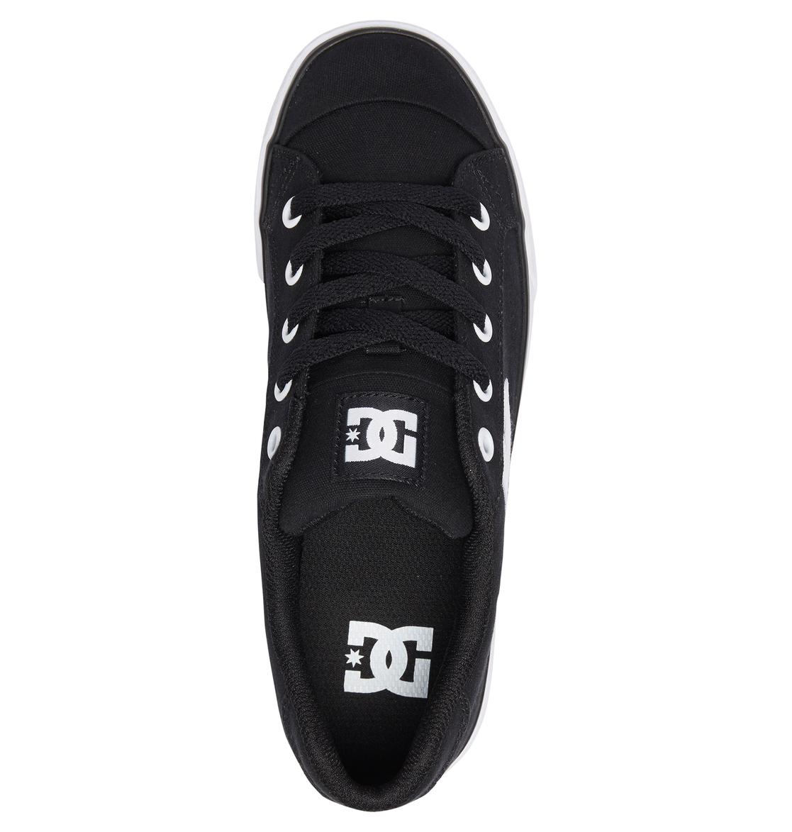 DC Chelsea Canvas Women Sneakers Black / White / Black | US-3815YGA