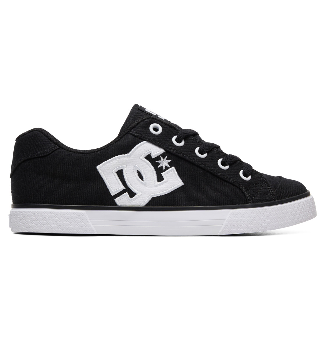 DC Chelsea Canvas Women Sneakers Black / White / Black | US-3815YGA