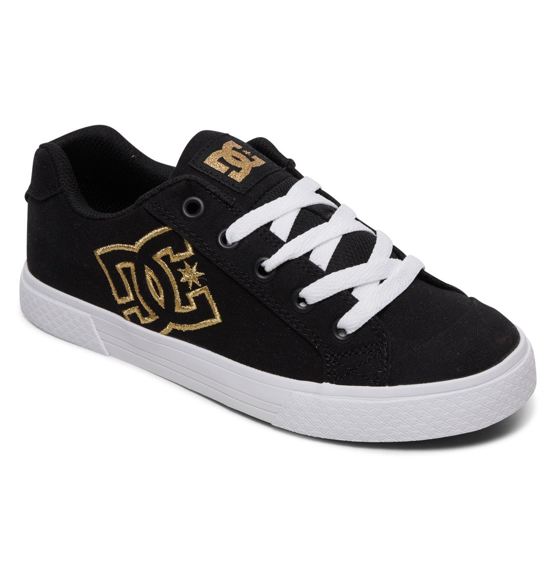 DC Chelsea Canvas Women Sneakers Black / Gold | US-7908RYU