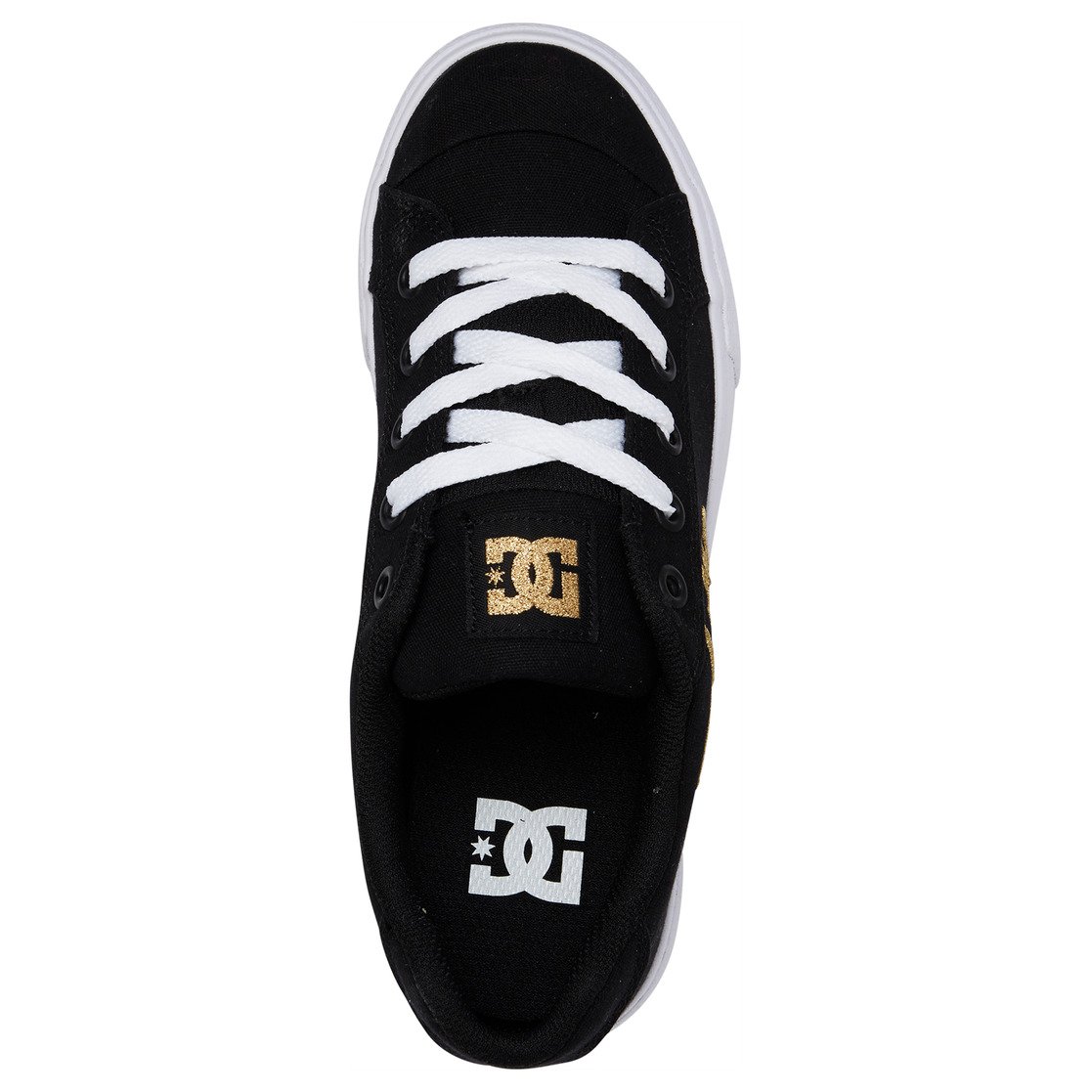 DC Chelsea Canvas Women Sneakers Black / Gold | US-7908RYU