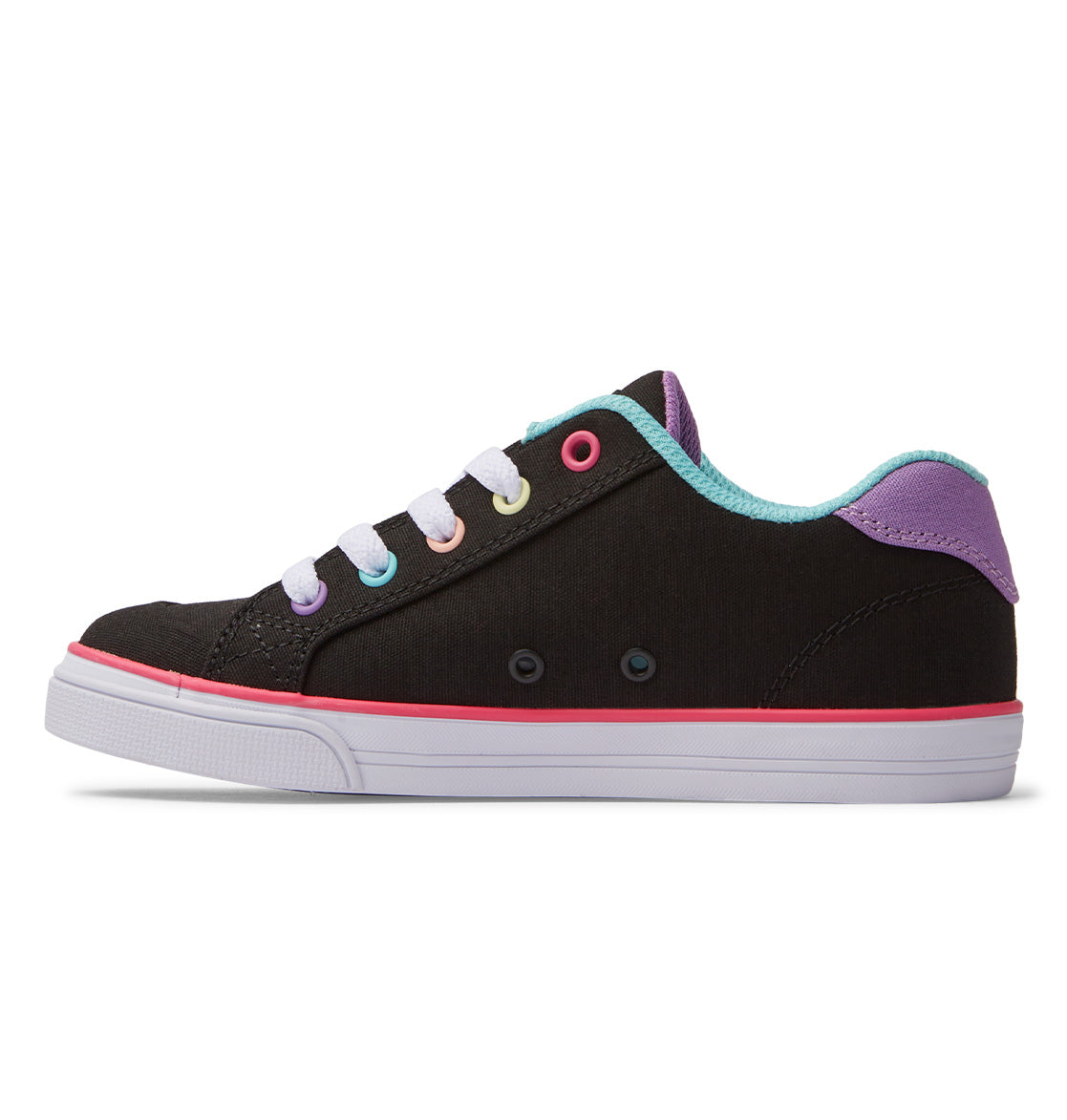 DC Chelsea Kids' Sneakers Black / Multicolor Stripes | US-9485ZWH