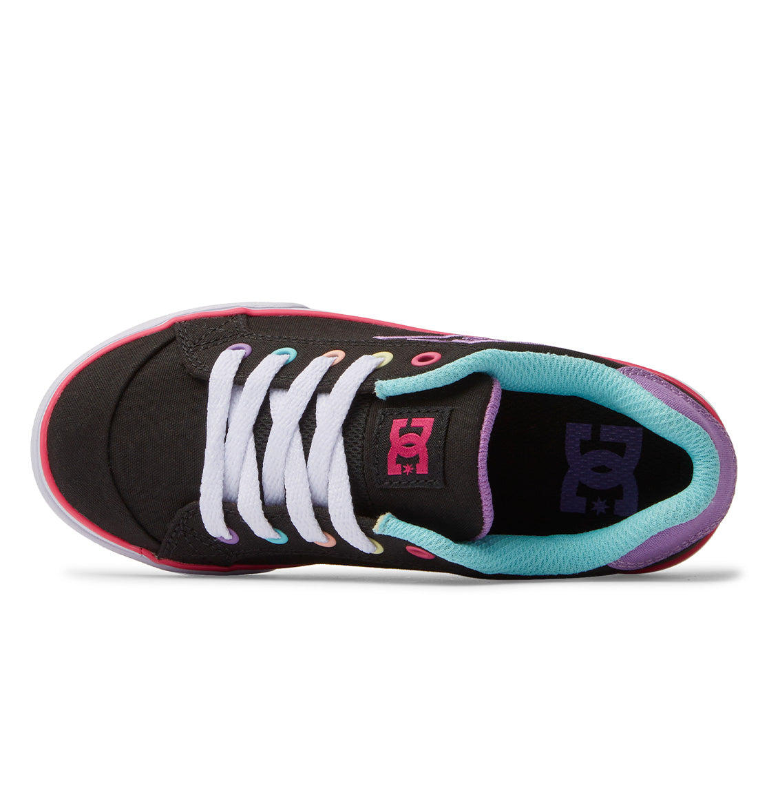 DC Chelsea Kids' Sneakers Black / Multicolor Stripes | US-9485ZWH