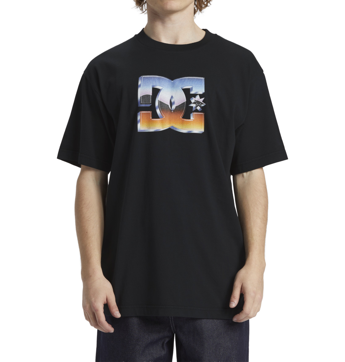 DC Chrome Men T-Shirt Black | US-5492AYG