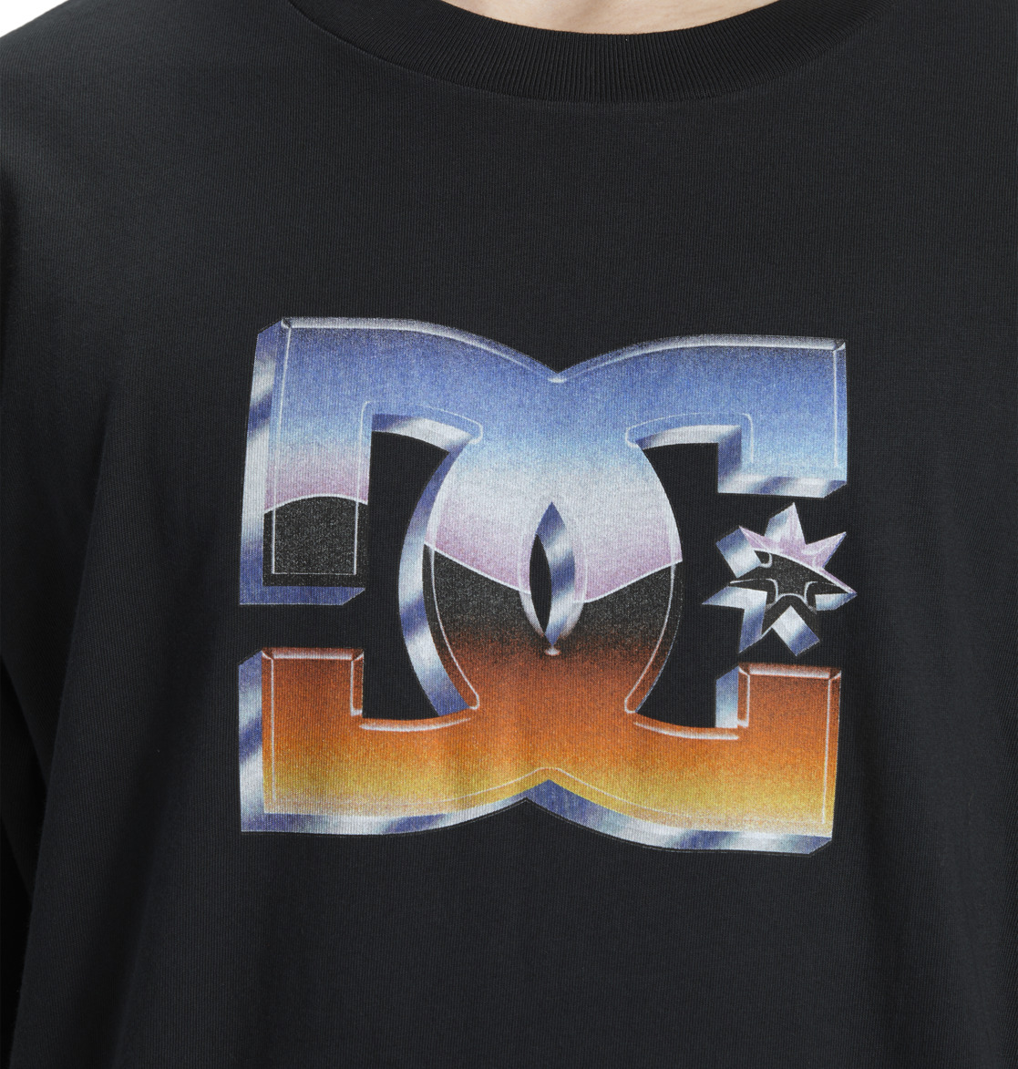 DC Chrome Men T-Shirt Black | US-5492AYG