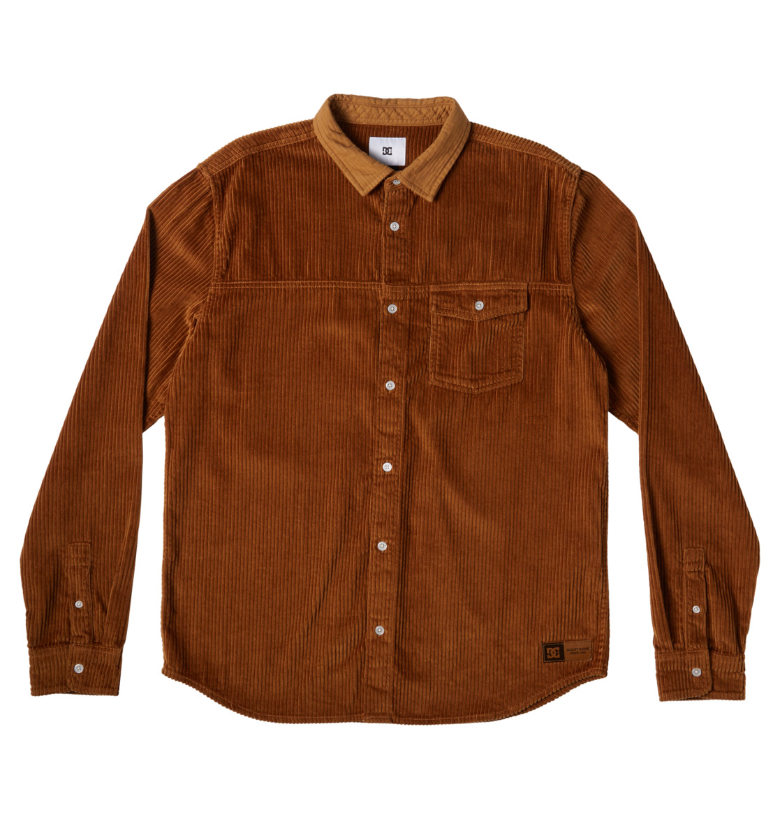 DC Closed Lines Long Sleeve Men Shirts Brown | US-5823SMW