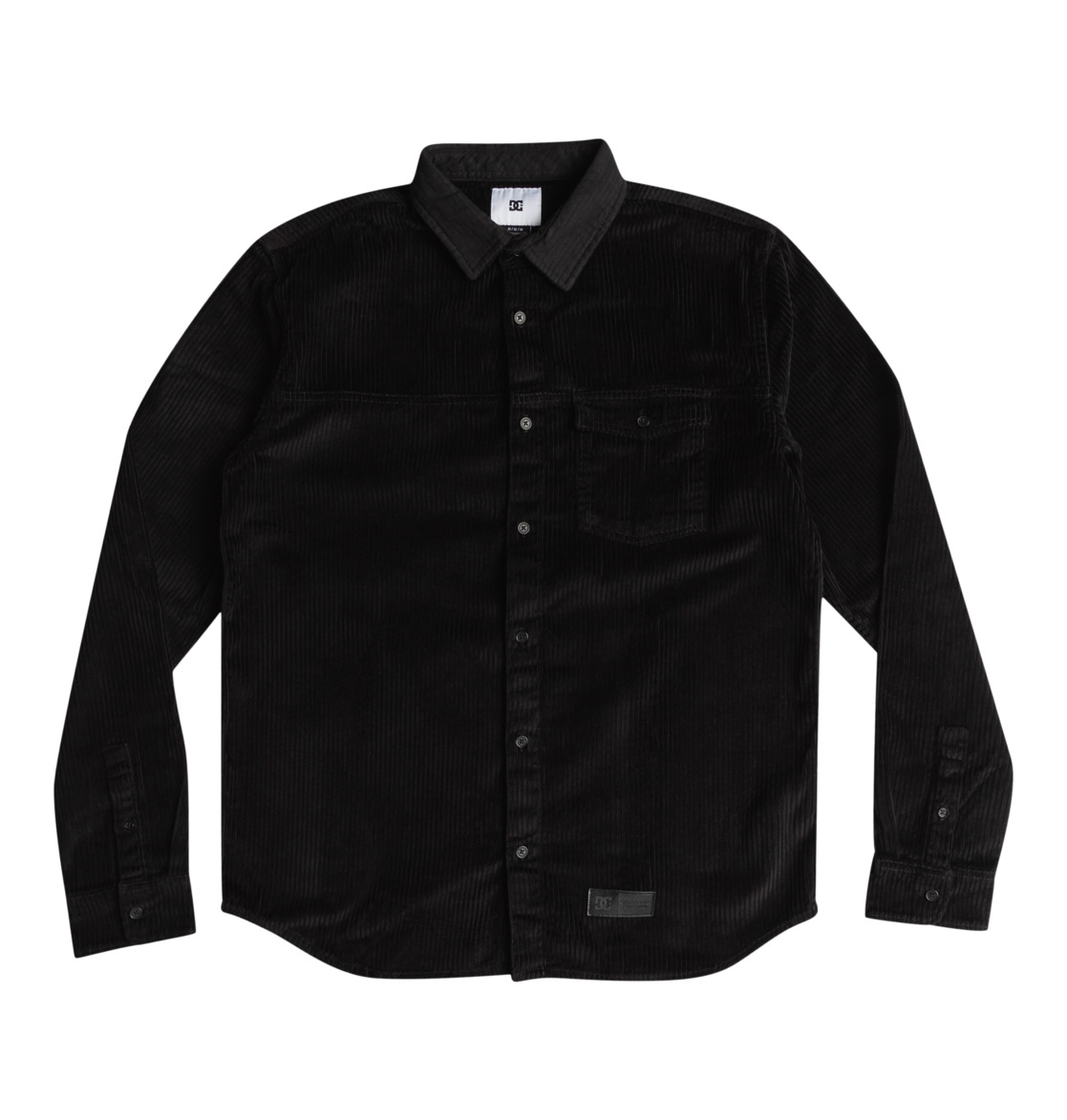 DC Closed Lines Long Sleeve Men Shirts Black | US-2063FRV