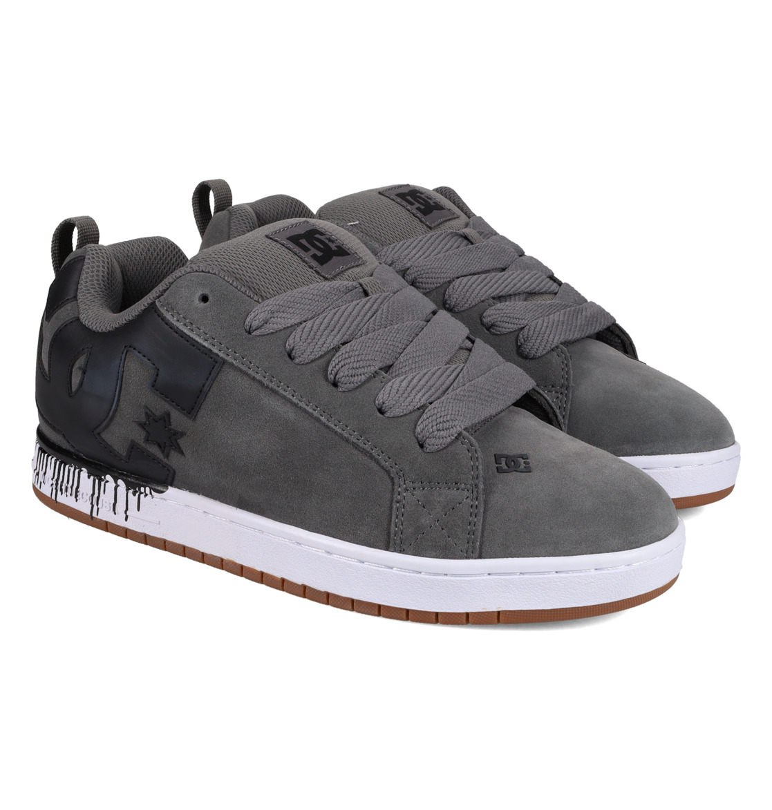 DC Court Graffik Leather Men Sneakers Grey / Black / White | US-6953ZNR