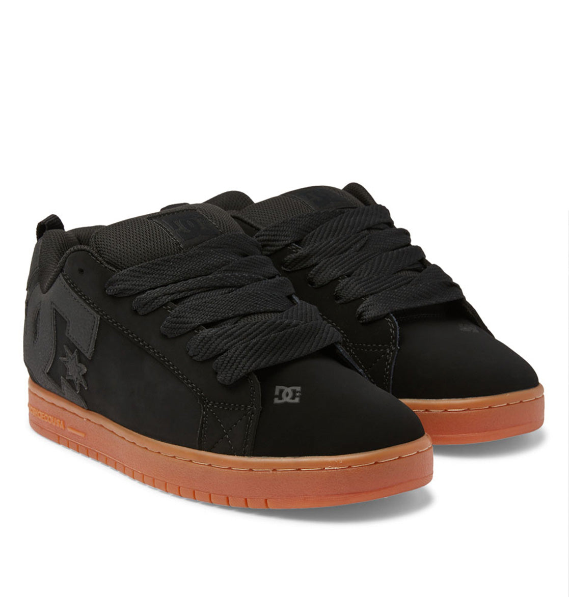 DC Court Graffik Men Sneakers Black / Dark Chocolate | US-3769LOK