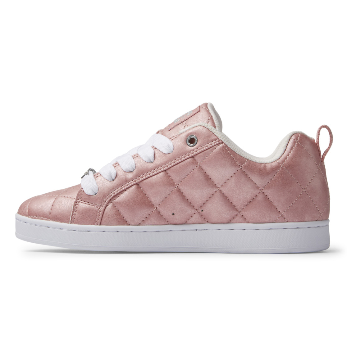 DC Court Graffik SE Leather Women Sneakers Pink Silver | US-8602CGR