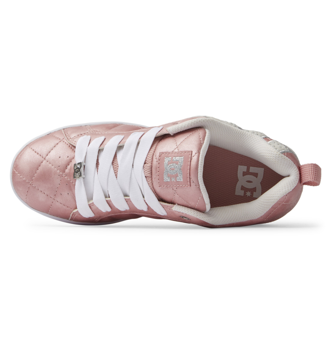 DC Court Graffik SE Leather Women Sneakers Pink Silver | US-8602CGR