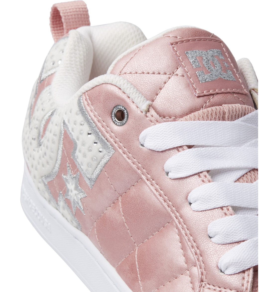 DC Court Graffik SE Leather Women Sneakers Pink Silver | US-8602CGR