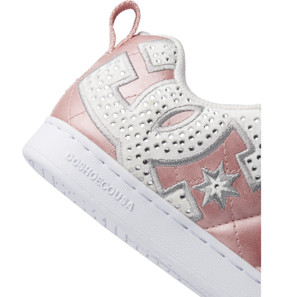 DC Court Graffik SE Leather Women Sneakers Pink Silver | US-8602CGR