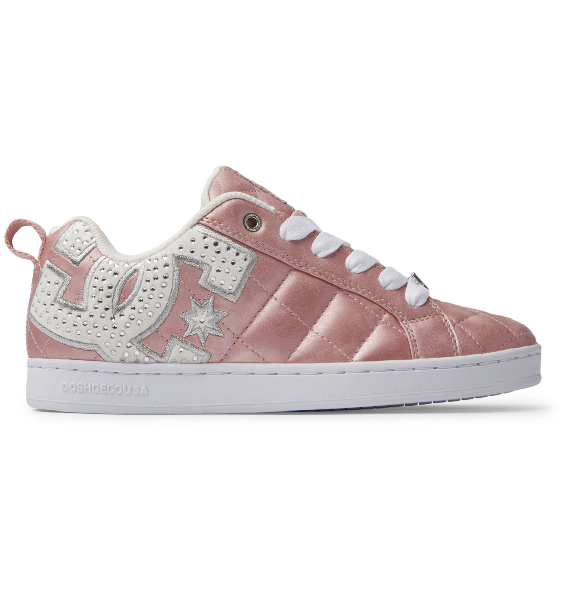 DC Court Graffik SE Leather Women Sneakers Pink Silver | US-8602CGR