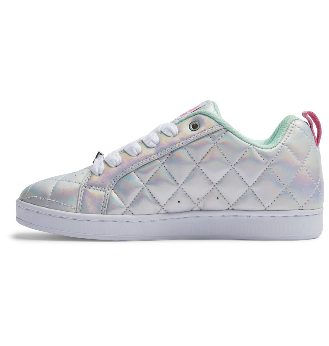 DC Court Graffik SE Women Sneakers White / Metal Silver / Pink | US-9825ZGJ