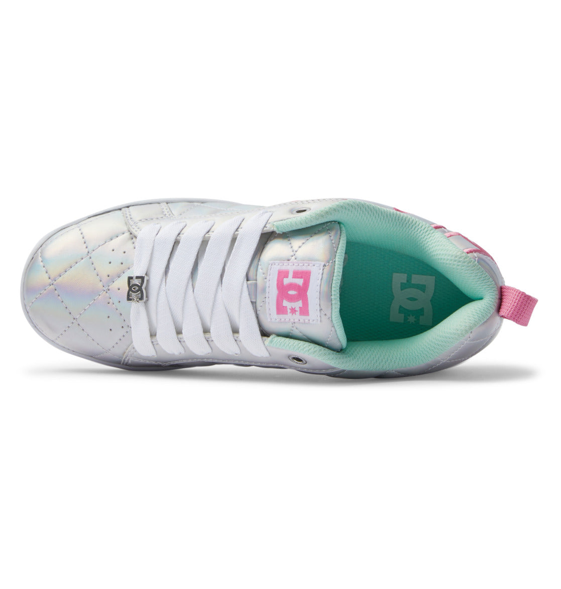 DC Court Graffik SE Women Sneakers White / Metal Silver / Pink | US-9825ZGJ