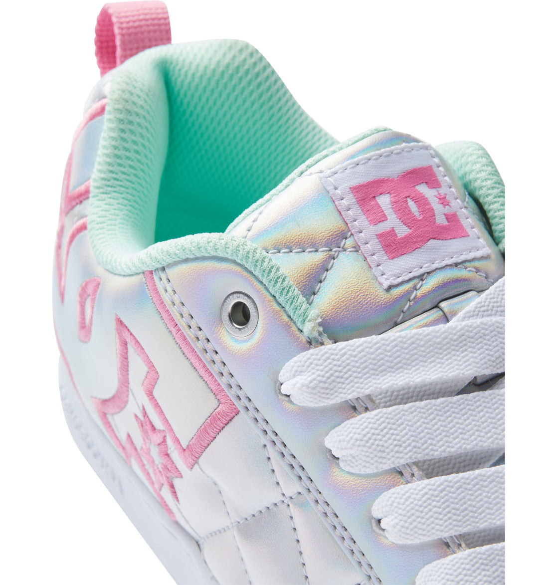 DC Court Graffik SE Women Sneakers White / Metal Silver / Pink | US-9825ZGJ