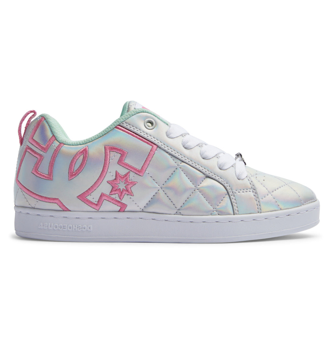 DC Court Graffik SE Women Sneakers White / Metal Silver / Pink | US-9825ZGJ