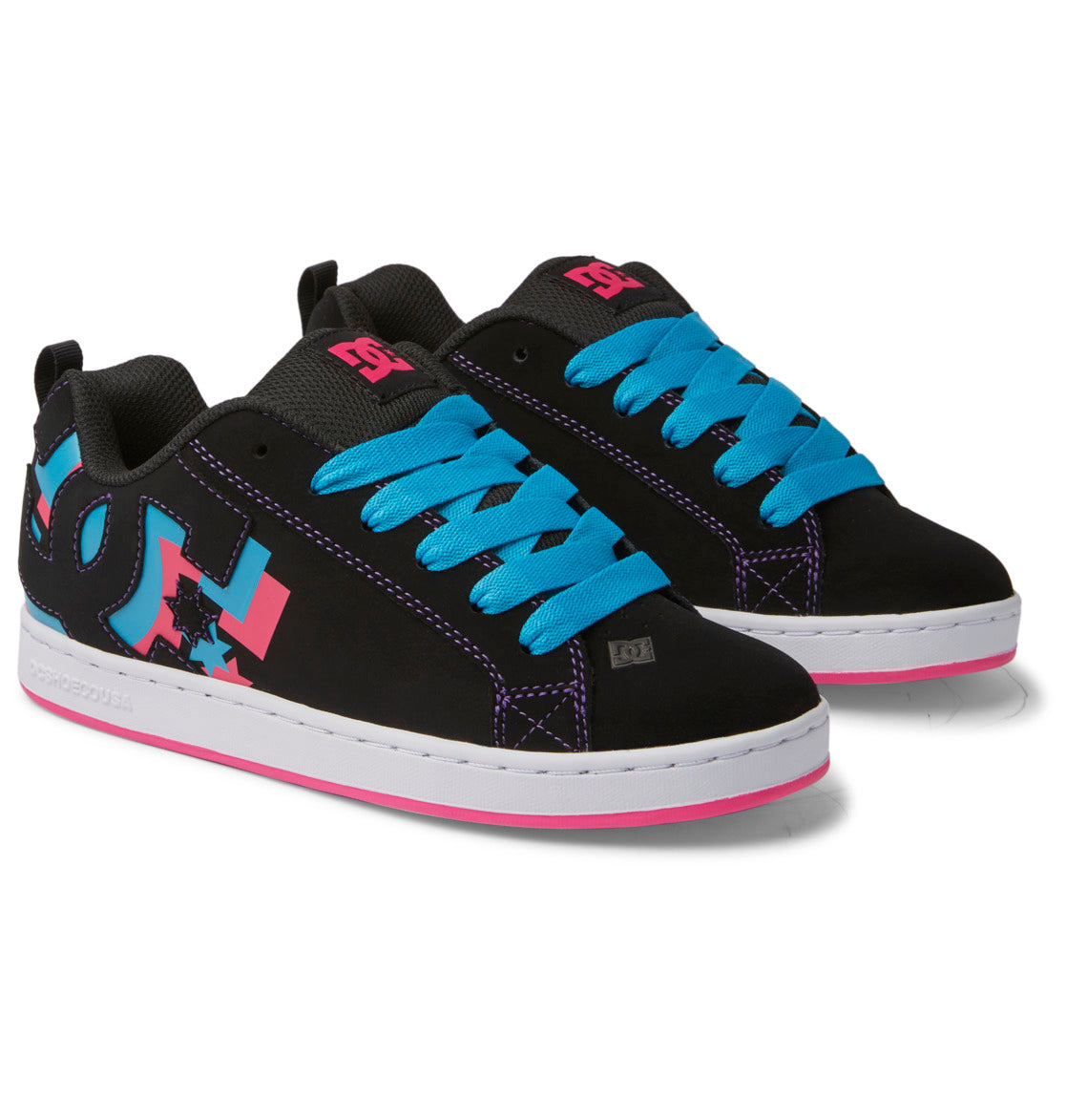 DC Court Graffik Women Sneakers Black Blue Pink | US-8945JFG