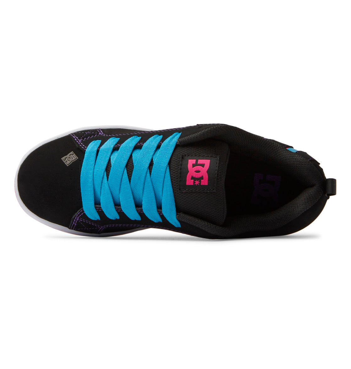 DC Court Graffik Women Sneakers Black Blue Pink | US-8945JFG