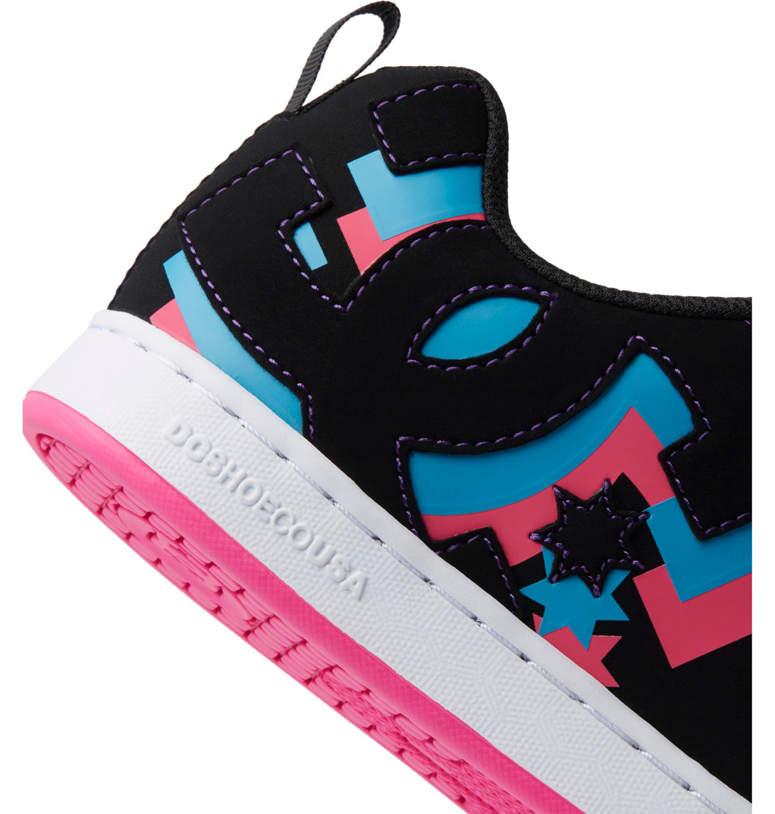 DC Court Graffik Women Sneakers Black Blue Pink | US-8945JFG