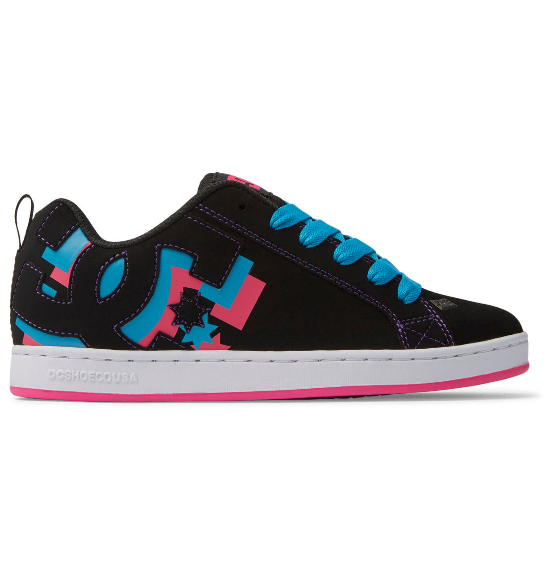 DC Court Graffik Women Sneakers Black Blue Pink | US-8945JFG