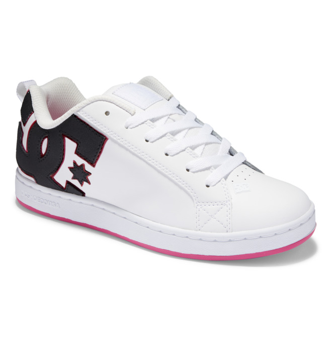 DC Court Graffik Women Sneakers Black / White / Pink | US-9465PUV