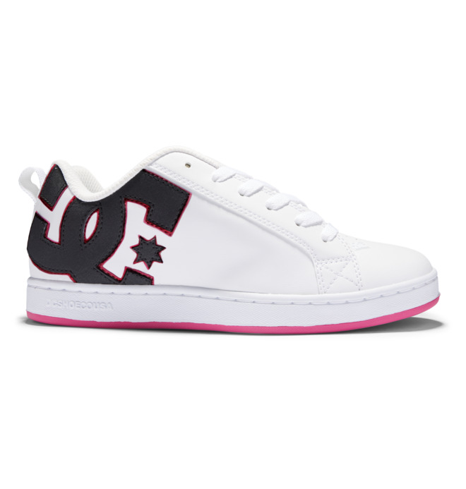 DC Court Graffik Women Sneakers Black / White / Pink | US-9465PUV